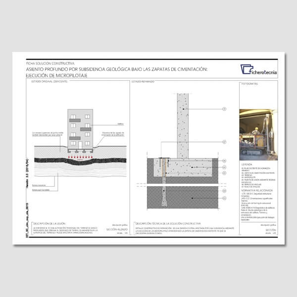 Detalles constructivos DWG para la rehabilitación de zapatas de