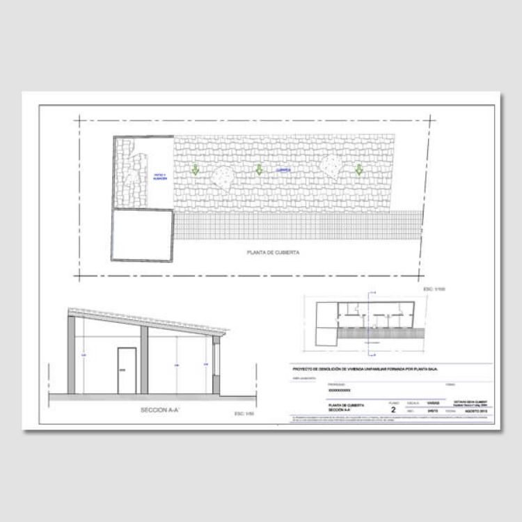 planos proyecto demolicion vivienda unifamiliar