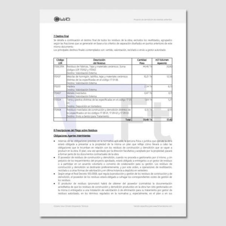 proyecto para demoler vivienda aislada