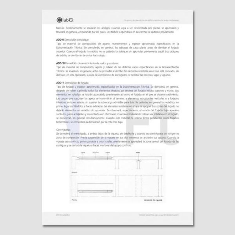 informe editable para demoliciones