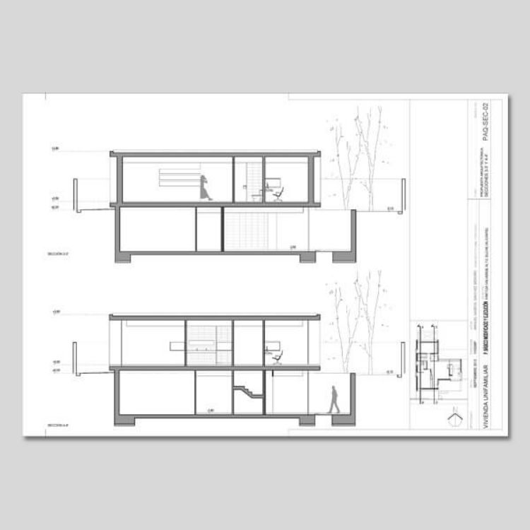 ejemplo de plano de vivienda con sotano habitable