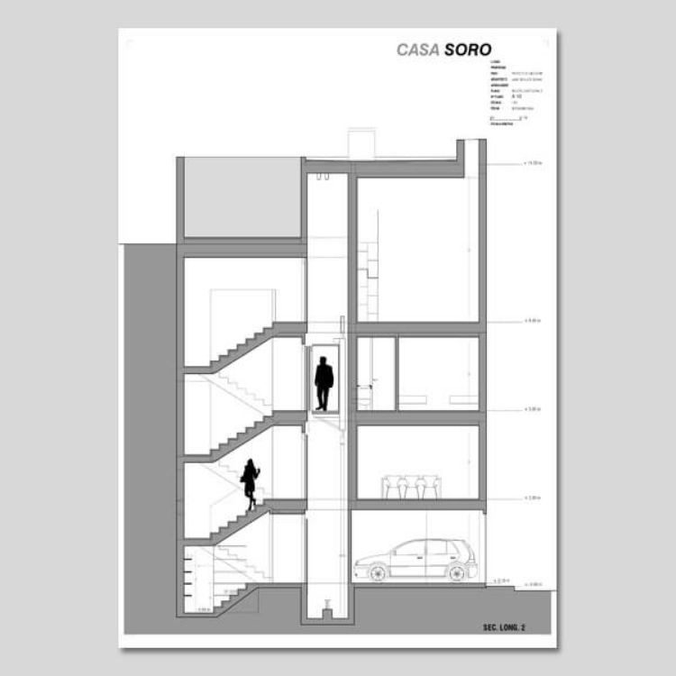 plano dwg para casa minimalista