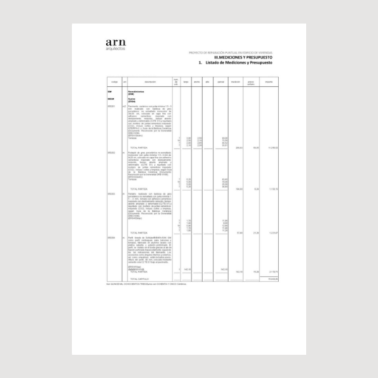 mediciones memoria rehabilitar fachada en pdf