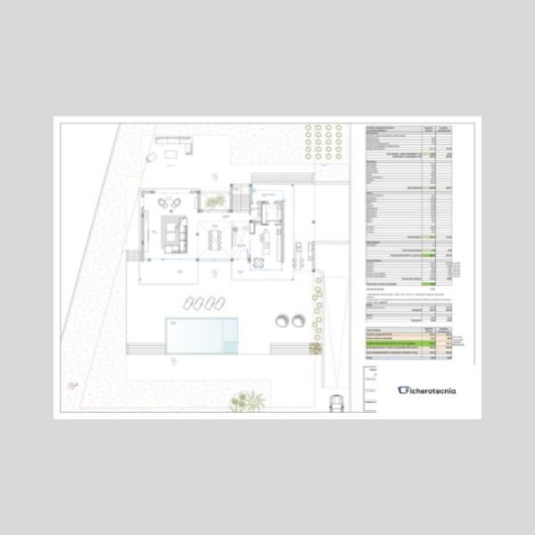 ejemplo de plano para casa con aerotermia