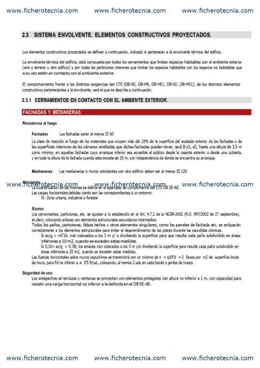 Contenido de la plantilla de ejecución para una vivienda aislada